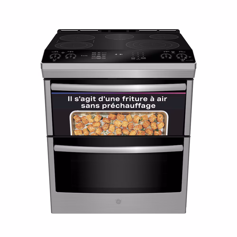 Profile Slide-in Smart Electric Range with True Convection No preheat Air fry Double Oven in FP Resistant Stainless Steel PCS980YM5FS - Image 2