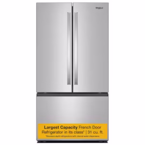 36 in. 31 cu ft. Freestanding French Door Refrigerator in Fingerprint Resistant Stainless Finish with Ice Maker WRFF3136SZ