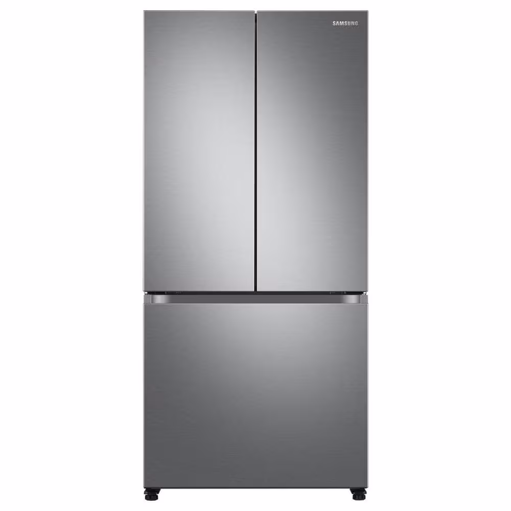 Samsung 33-inch W 18 cu. ft. Smart 3-Door French Door Refrigerator in Stainless Steel, Counter Depth - ENERGY STAR® RF18A5101SR