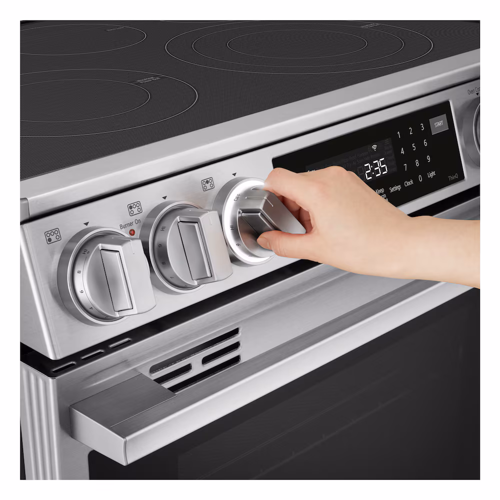LG Electronics Smart Electric Slide-in Range with ProBake Convection Oven and Air Sous Vide in Smudge Resistant Stainless Steel LSEL6337XE - Image 6