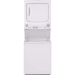 GE 27-Inch 4.4 cu. ft. (IEC) Spacemaker Unitized Apartment Size Stacked Washer and 5.9 cu. ft. Dryer Laundry Centre in White GUD27ESMM1WW