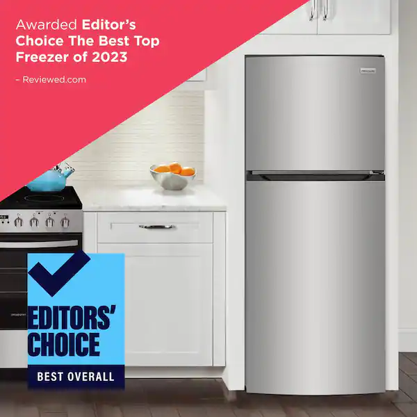 27.6 in. 14 cu. ft. Top Freezer Refrigerator in Fingerprint-Resistant Stainless Look, ENERGY STARF FHT1425VV05 - Image 4