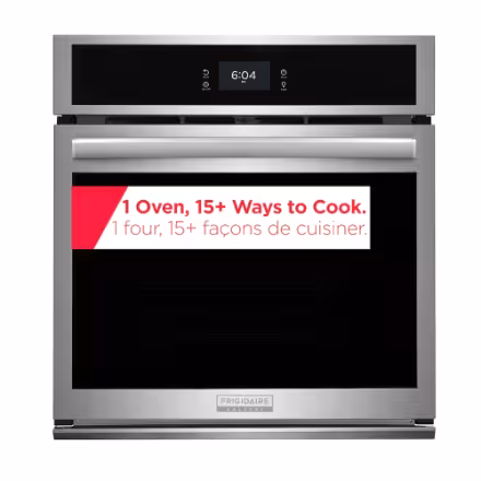 Frigidaire Gallery 27-inch Electric Wall Oven with Total Convection and Steam/Self Clean in Stainless Steel GTCWS2767AF