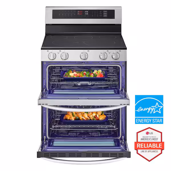 30 in. 7.3 cu. ft. 5 Element Smart Electric Double Oven Freestanding Range in Stainless Steel with ProBake Convection LDEL7324SE - Image 2