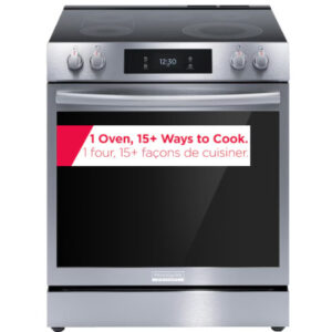 Frigidaire Gallery 30 in. 6.2 cu.ft. 5 Burner Element Slide-In Electric Range with Total Convection & Air Fry in SmudgeProof Stainless GCFE306CBF