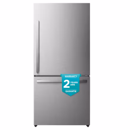 Hisense 31-inch W 17 cu. ft. Bottom Freezer Refrigerator in Titianium, Counter Depth RB17A2CSE