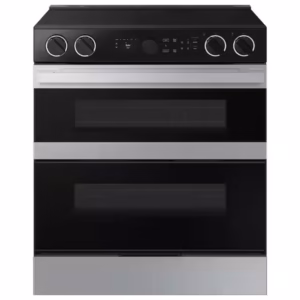 Bespoke 30 in. 5-Burner Element Smart Slide-In Double Oven Electric Range in Stainless Steel with Flex Duo NSE6DG8550SRAC