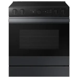 Samsung BESPOKE 6.3 cu.ft Smart Slide-in Electric Range with True Convection and Air Sous Vide Matte Black NSE6DG8500MTAC