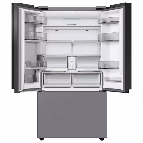 Bespoke 36 in. 24 cu. ft. Counter Depth 3-Door French Door Smart Refrigerator in Stainless Steel with Beverage Center RF24BB6200QLAA - Image 2