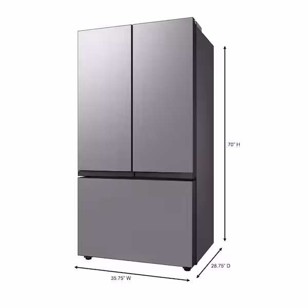 Bespoke 36 in. 24 cu. ft. Counter Depth 3-Door French Door Smart Refrigerator in Stainless Steel with Beverage Center RF24BB6200QLAA - Image 5