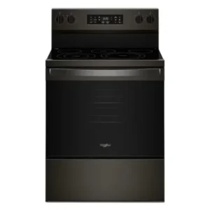 Whirlpool 5.3 cu ft Freestanding Electric Range with Air Cooking Technology in Black-on-Stainless YWFES5730SB0