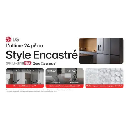 LG Electronics 36-inch W 25 cu.ft. Counter-Depth MAX 3-Door French Door Refrigerator with Zero Clearance in Stainless Steel - HomeDepot Exclusive - ENERGY STAR® LF25Z6211S - Image 5