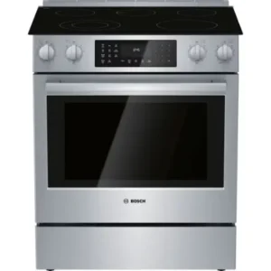 Bosch 800 Series Full Depth Slide-In Electric Range With European Convection Oven, Stainless Steel HEI8056C