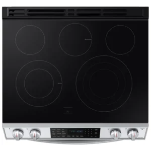 Samsung 30 in. 6.3 cu. ft Stainless Steel Electric Slide-in Range with True Convection and Air Fry NE63T8511SS