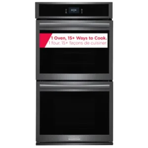 Frigidaire Gallery 27-inch Double Electric Wall Oven with Total Convection in Smudge-ProofÂ® Black Stainless Steel GCWD2767A