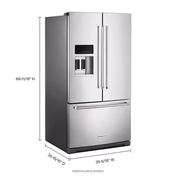 26.8 cu. ft. French Door Refrigerator in Stainless Steel with PrintShield Finish KRFF577KPS02 - Image 2