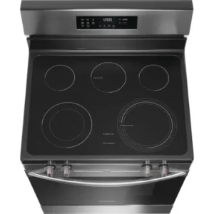 Frigidaire 30 in. 5.3 cu. ft. 5 Burner Element Freestanding Self-Cleaning Electric Range in Stainless Steel with Air Fry FCRE308CASJ