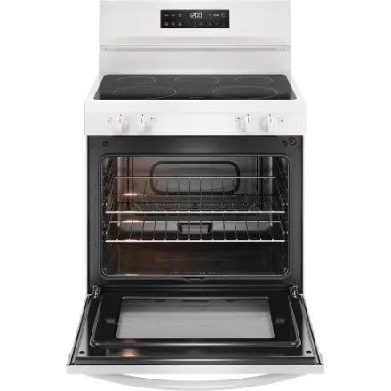 Frigidaire 30-inch Freestanding Electric Range with EvenTemp Cooktop and Steam Clean in White FCRE306CAW - Image 2