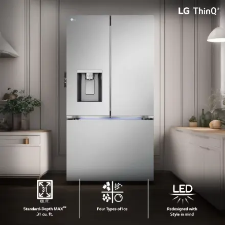 LG Electronics 36-inch W 31 cu. ft. French Door Refrigerator with 4 types of Ice in PrintProof Stainless Steel - ENERGY STAR® LRFX3106S - Image 3