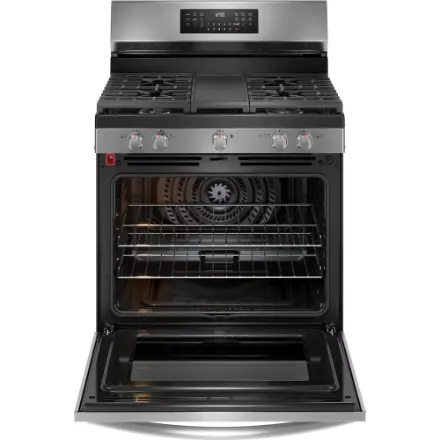 Frigidaire Gallery Gas Range with 5 Burner Cooktop, Air Fry and no Pre-heat oven in Smudge-Proof Black Stainless Steel GCRG3060BD - Image 4