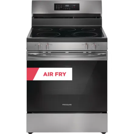Frigidaire 30 in. 5.3 cu. ft. 5 Burner Element Freestanding Self-Cleaning Electric Range in Stainless Steel with Air Fry FCRE308CASJ - Image 4
