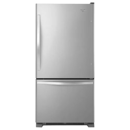 Whirlpool 33-inch W 22 cu. ft. Bottom Freezer Refrigerator in Stainless Steel - ENERGY STAR® WRB322DMBM06