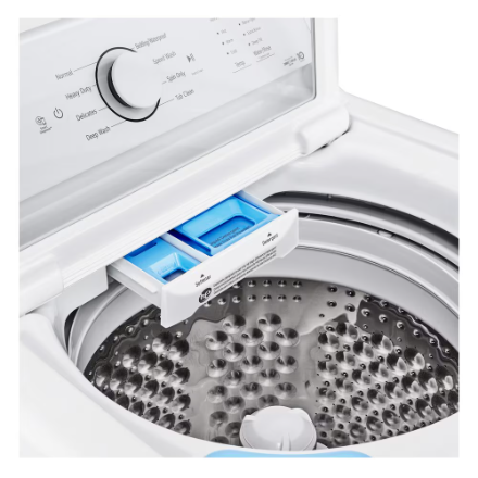 LG Electronics 4.8 cu. ft. Top Load Washer with Agitator and SlamProof Glass Lid in White WT6105C - Image 4
