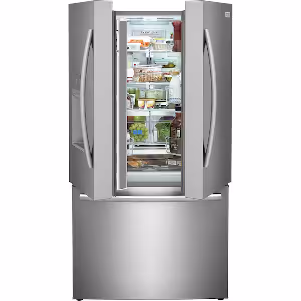Gallery 36 in. 28 cu. ft. Standard Depth French Door Refrigerator in Smudge-Proof Stainless Steel with Dual Ice Maker GRFS2853AFM - Image 3