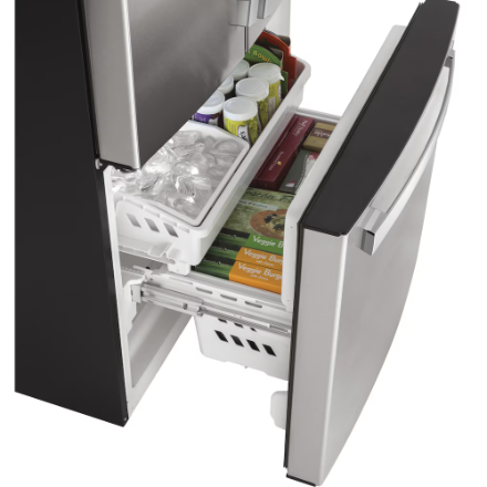 GE 33-inch 18.6 Cu. Ft. Counter-Depth French Door Refrigerator with Internal Water Dispenser, Fingerprint Resistant in Stainless Steel GWE19JYLHFFS - Image 4