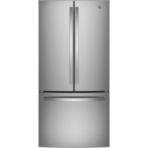 GE 33-inch 18.6 Cu. Ft. Counter-Depth French Door Refrigerator with Internal Water Dispenser, Fingerprint Resistant in Stainless Steel GWE19JYLHFFS