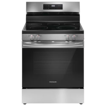 Frigidaire 30-inch Freestanding Electric Range with EvenTemp Cooktop and Steam Clean in Stainless Steel